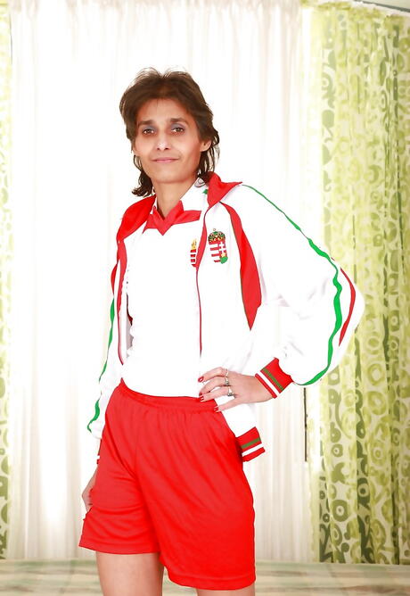 Very attractive mature Sona in uniform outfit spreads her legs 